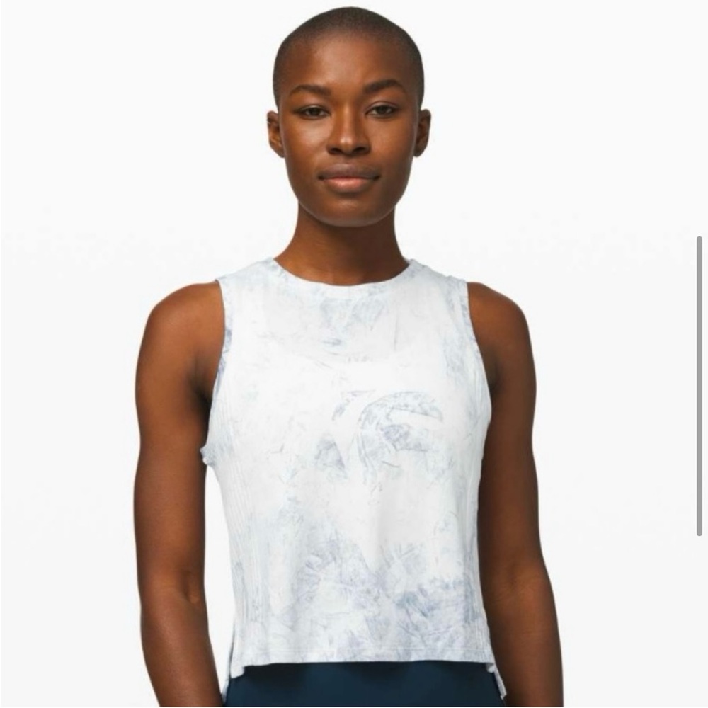 Lululemon Train to Be Tank Crop Running White / Luna